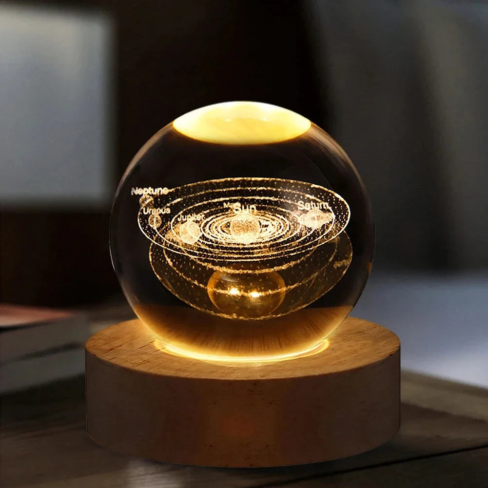 🪐3D Galaxy Crystal Ball Lamp with LED Base – Perfect Teen Birthday Gift
