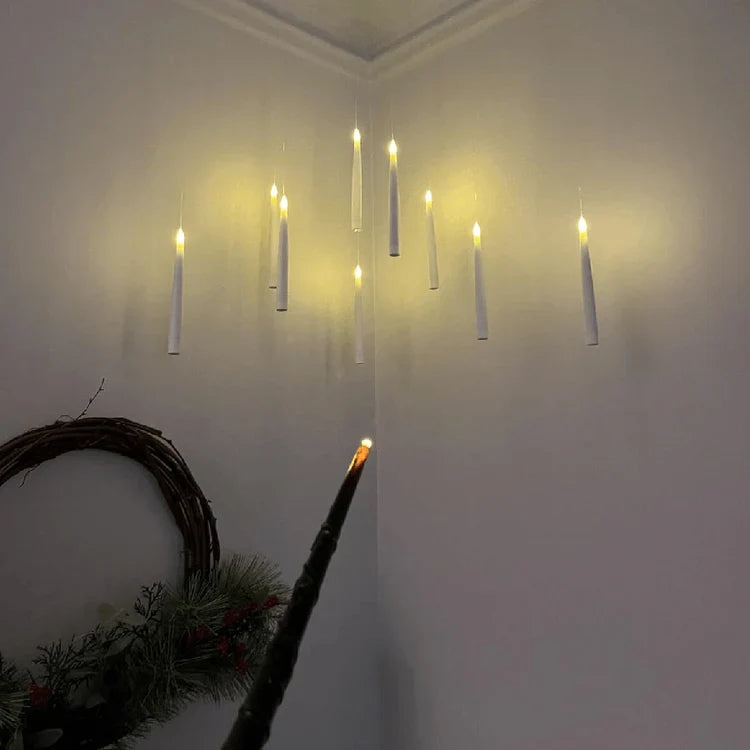 🧙♂️Official Wizarding World Floating Flame Candles🕯️ - Enchanting Halloween & Christmas Decor with Wand Control