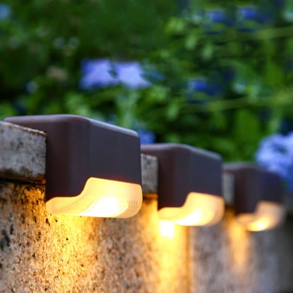 🎄 Solar Deck Lights, Automatically ON/OFF💡 4 PCS IN 1 Set