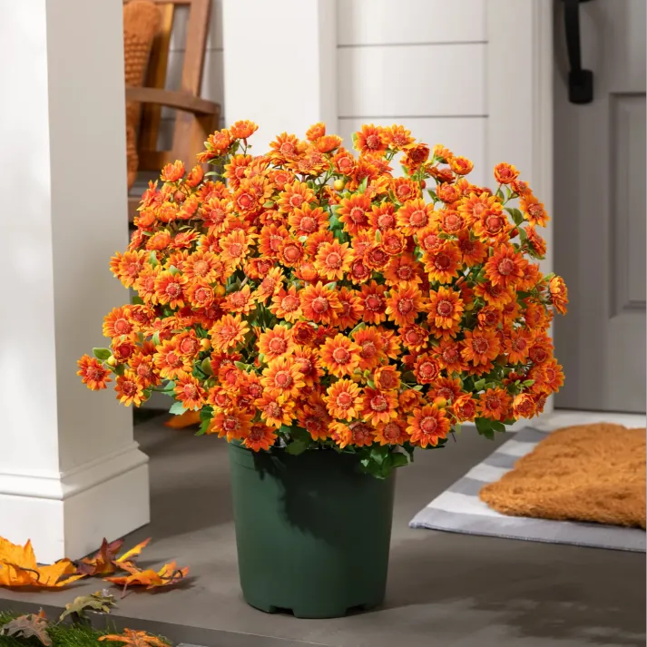š„Last Day Each- Artificial Outdoor Sunset Mums Flowers - Waterproof, Windproof