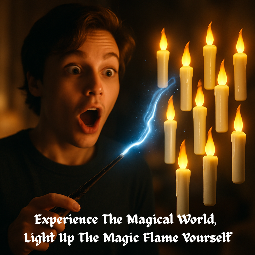 🧙♂️Official Wizarding World Floating Flame Candles🕯️ - Enchanting Halloween & Christmas Decor with Wand Control