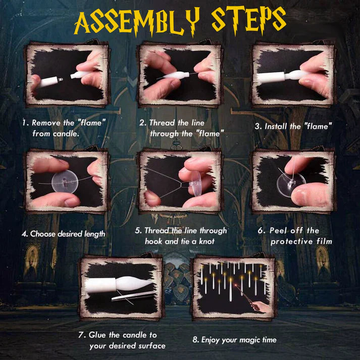 🧙♂️Official Wizarding World Floating Flame Candles🕯️ - Enchanting Halloween & Christmas Decor with Wand Control