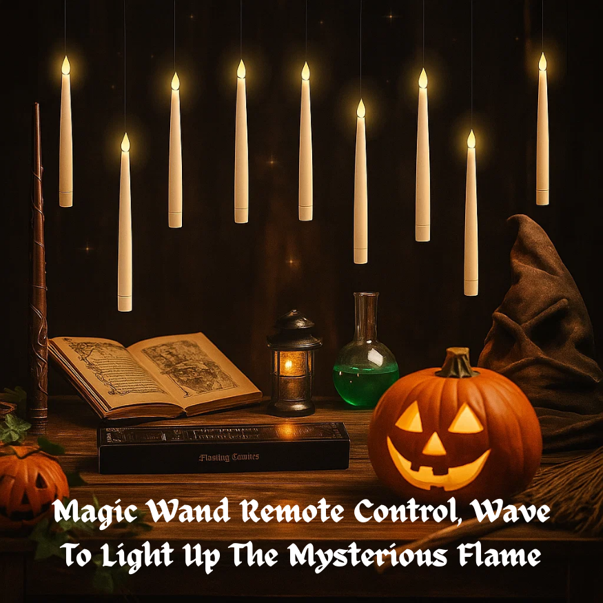 🧙♂️Official Wizarding World Floating Flame Candles🕯️ - Enchanting Halloween & Christmas Decor with Wand Control
