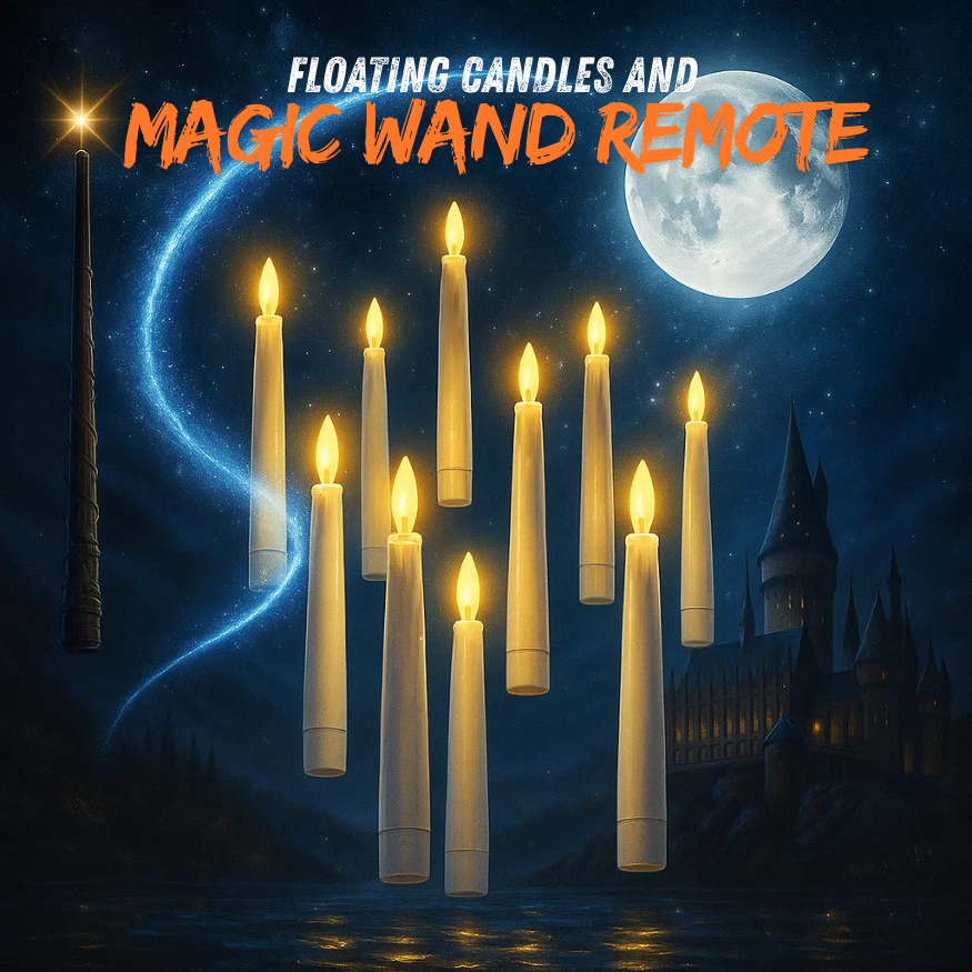🧙♂️Official Wizarding World Floating Flame Candles🕯️ - Enchanting Halloween & Christmas Decor with Wand Control