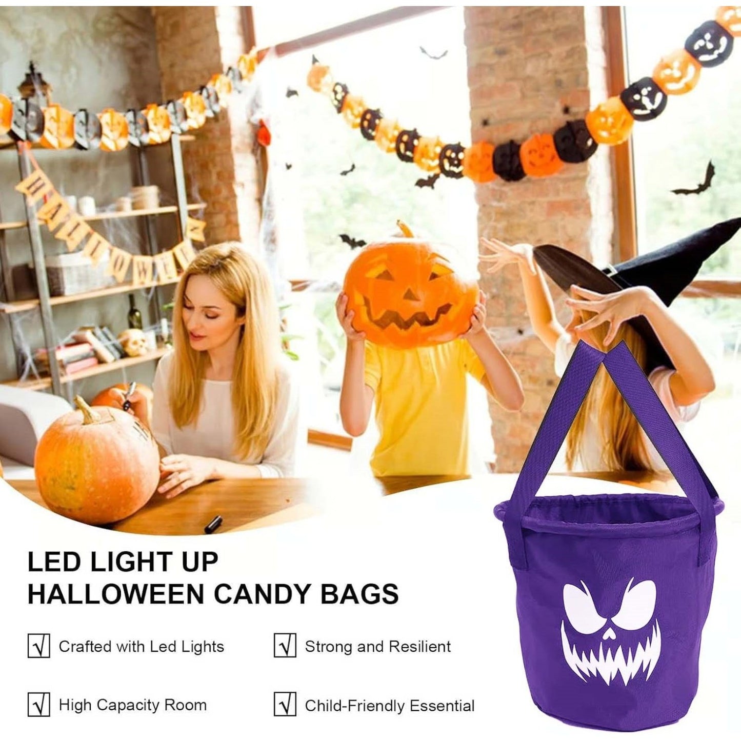 šHalloween Decorationsš Light Up Halloween Baskets