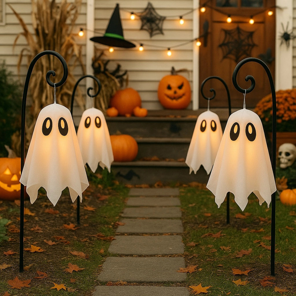 š»Outdoor Ghost Lamp with Metal Shepherd Hook
