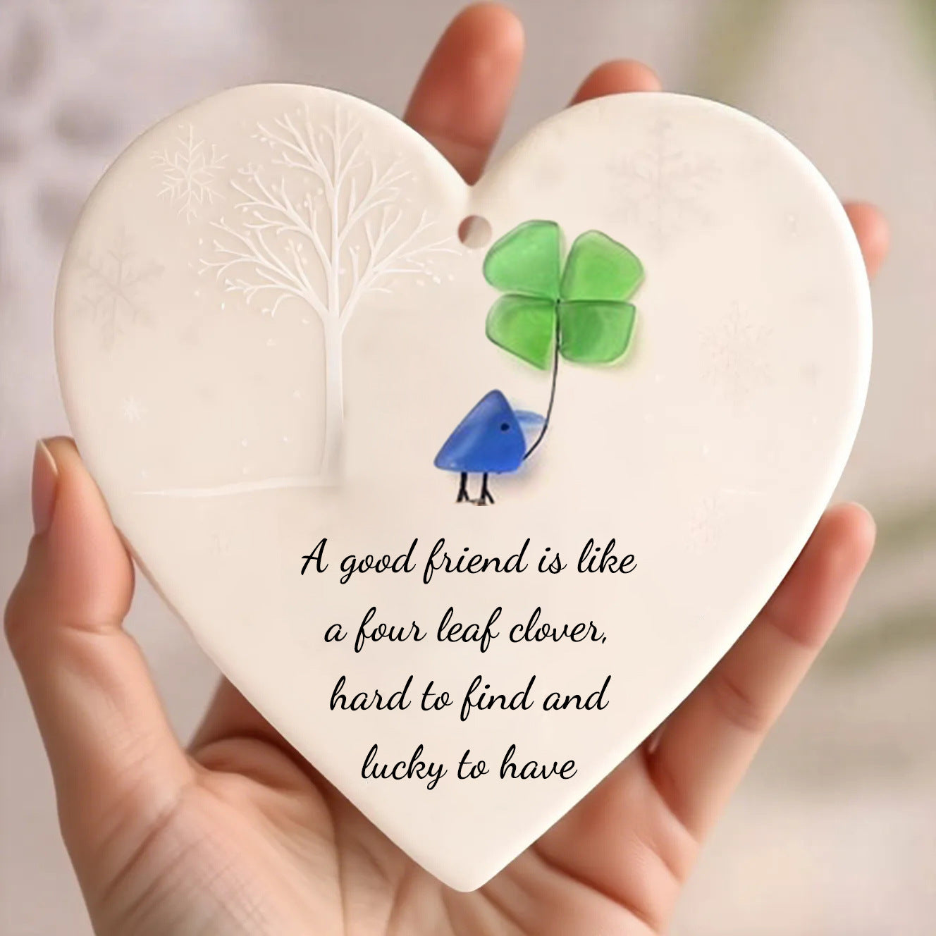 🌊Heart-Shaped Sea Glass Friendship Decor✨ Shaped by Nature & Crafted by Hand💝