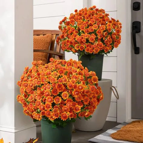 š„Last Day Each- Artificial Outdoor Sunset Mums Flowers - Waterproof, Windproof