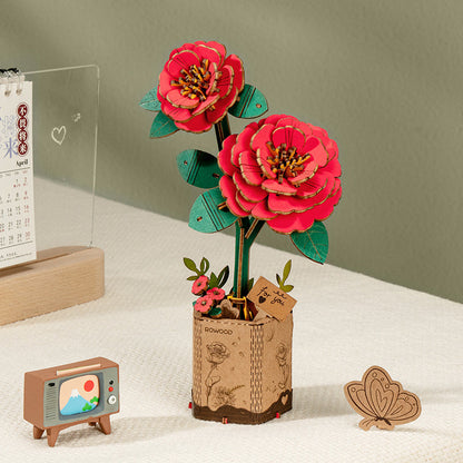 Rowood DIY Wooden Flower Bouquet 3D Wooden Puzzle TW01H