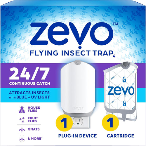 Zevo MAX Bug Catcher & Fly Trap for Indoors - Flying Insect Trap for Gnats, House & Fruit Flies - Use in Any Room - No-Mess Disposal