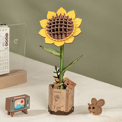 Rowood DIY Wooden Flower Bouquet 3D Wooden Puzzle TW01H