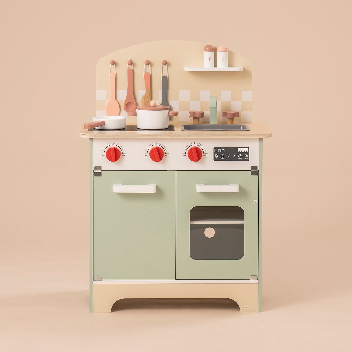 ROBUD Wooden Play Kitchen Playset for Kids WG194