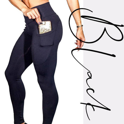 Slimming Workout Compression Leggings with Hidden Pocket