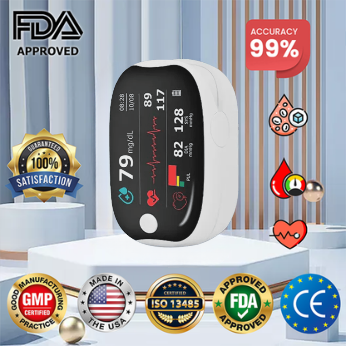 🩺[OFFICIAL STORE] JEREMYTIS™ High-Precision Multi-Purpose Non-Invasive Medical Device(For Blood Glucose, Blood Oxygen, and Blood Pressure Monitoring)[99.9% Accuracy]