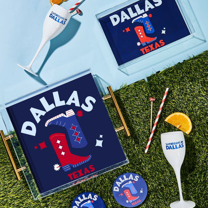 SMU Kickoff College Town Acrylic Drink Coasters