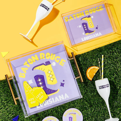 LSU Kickoff College Town Acrylic Drink Coasters