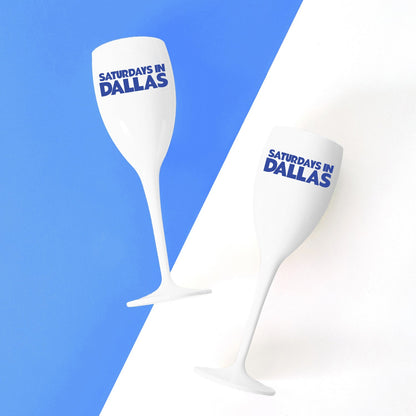 SMU, College Town Saturdays Plastic Champagne Flutes, Set of 2