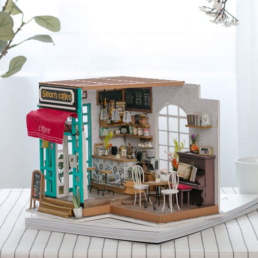 Rolife Simon's Coffee Shop DIY Miniature Dollhouse Kit DG109