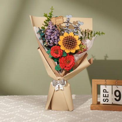 Rowood DIY Wooden Flower Bouquet 3D Wooden Puzzle TW01H