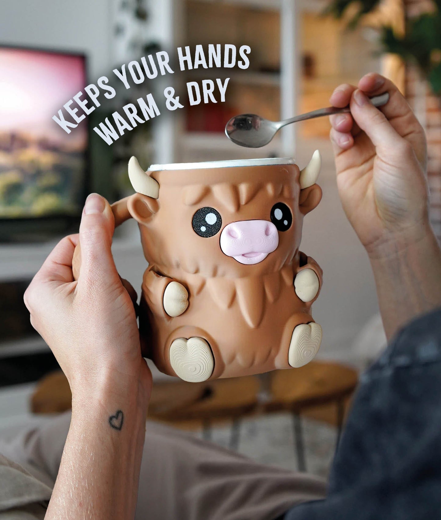 Ferdinand the Highland Cow – 3D Printed Ice Cream Pint Holder